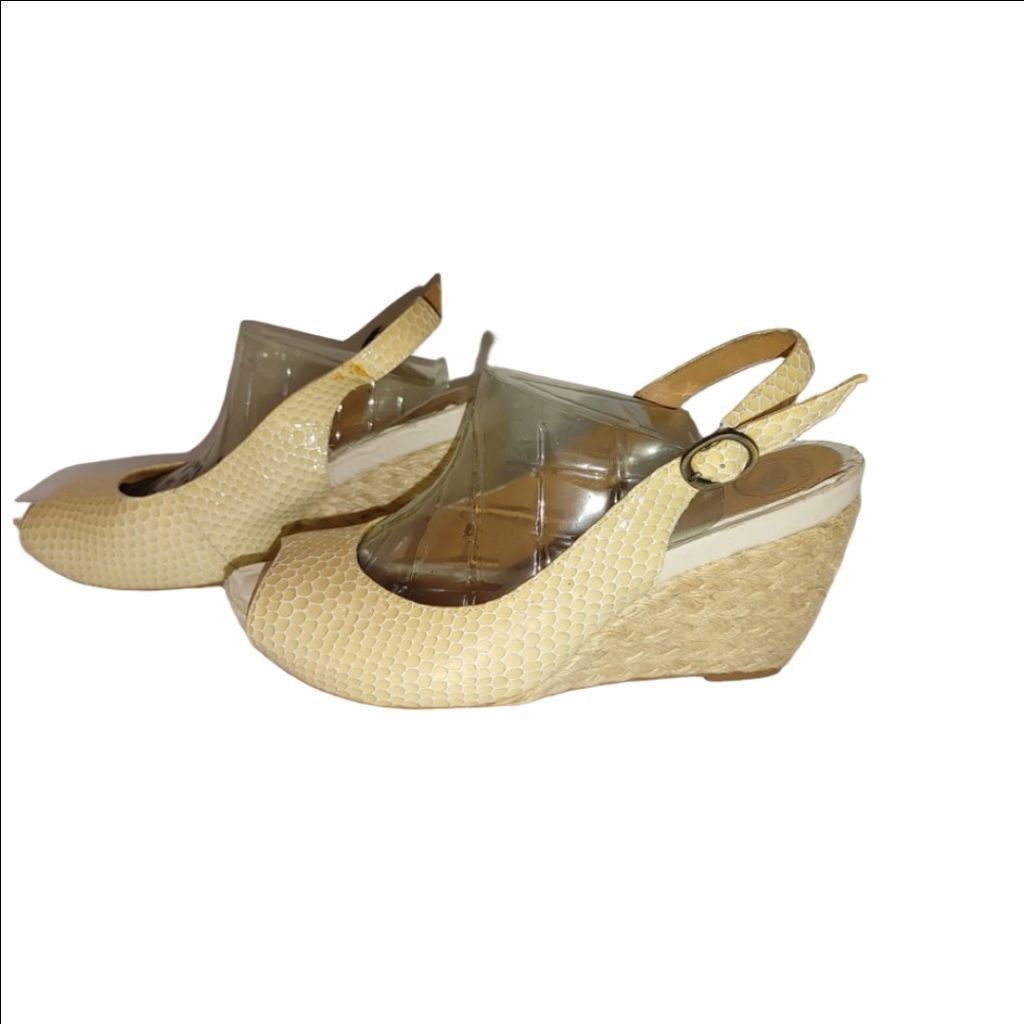 LAMARQUE Nurture by Lamaze Luna Wedge Peep Toe Espadrilles Size 9.5M Size US 9.5 / IT 39.5 - 1 Thumbnail