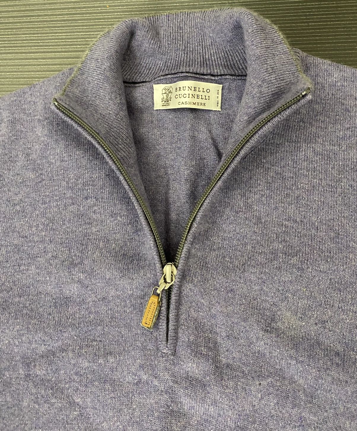 Brunello Cucinelli Brunello Cucinelli 🇮🇹 purple quarter zip cashmere pullover 52 Size US L / EU 52-54 / 3 - 5 Thumbnail