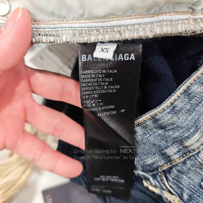 Balenciaga Balenciaga size XS Distressed Patchwork Denim Long Pants Size US 27 - 7 Thumbnail