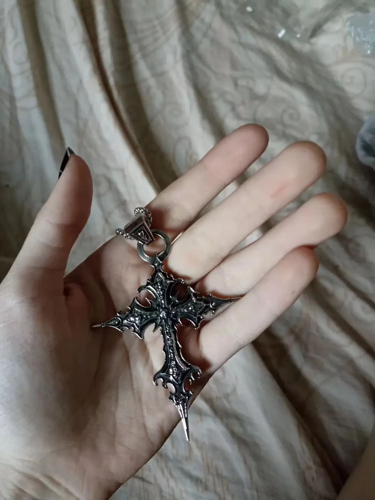 Japanese Brand Gothic Skeleton Cross Necklace Size ONE SIZE - 4 Thumbnail