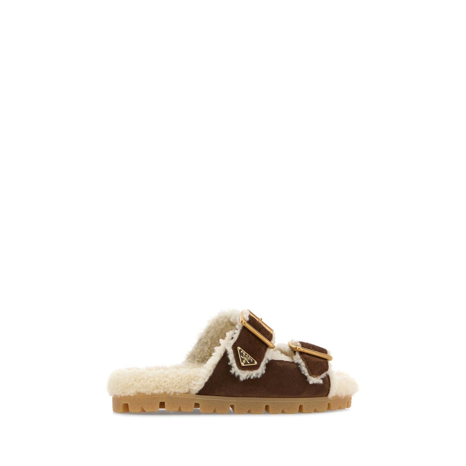 Prada PRADA Triangle Brown Suede Slippers New And Authentic (Women Size US 7 / IT 37 - 3 Thumbnail