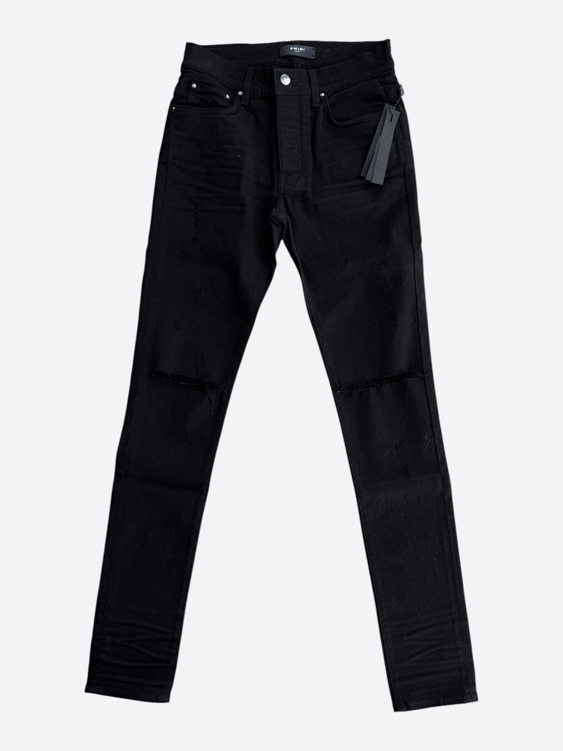 Amiri Amiri Black Slash Distressed Jeans Size US 31 - 1 Thumbnail