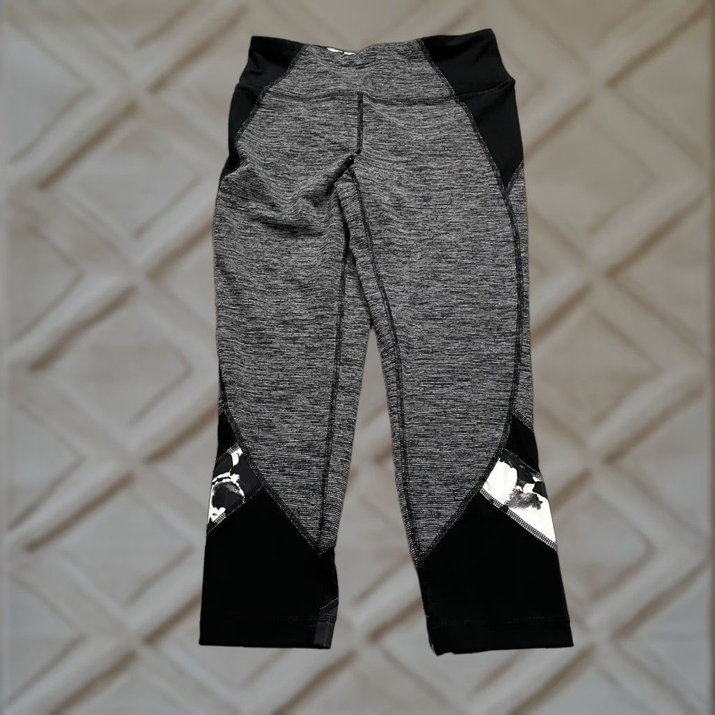 Vintage 90 Degrees By Reflex Cropped Leggings Womens Small Gray Black Active Yoga 26x22 Size 28" / US 6 / IT 42 - 1 Thumbnail