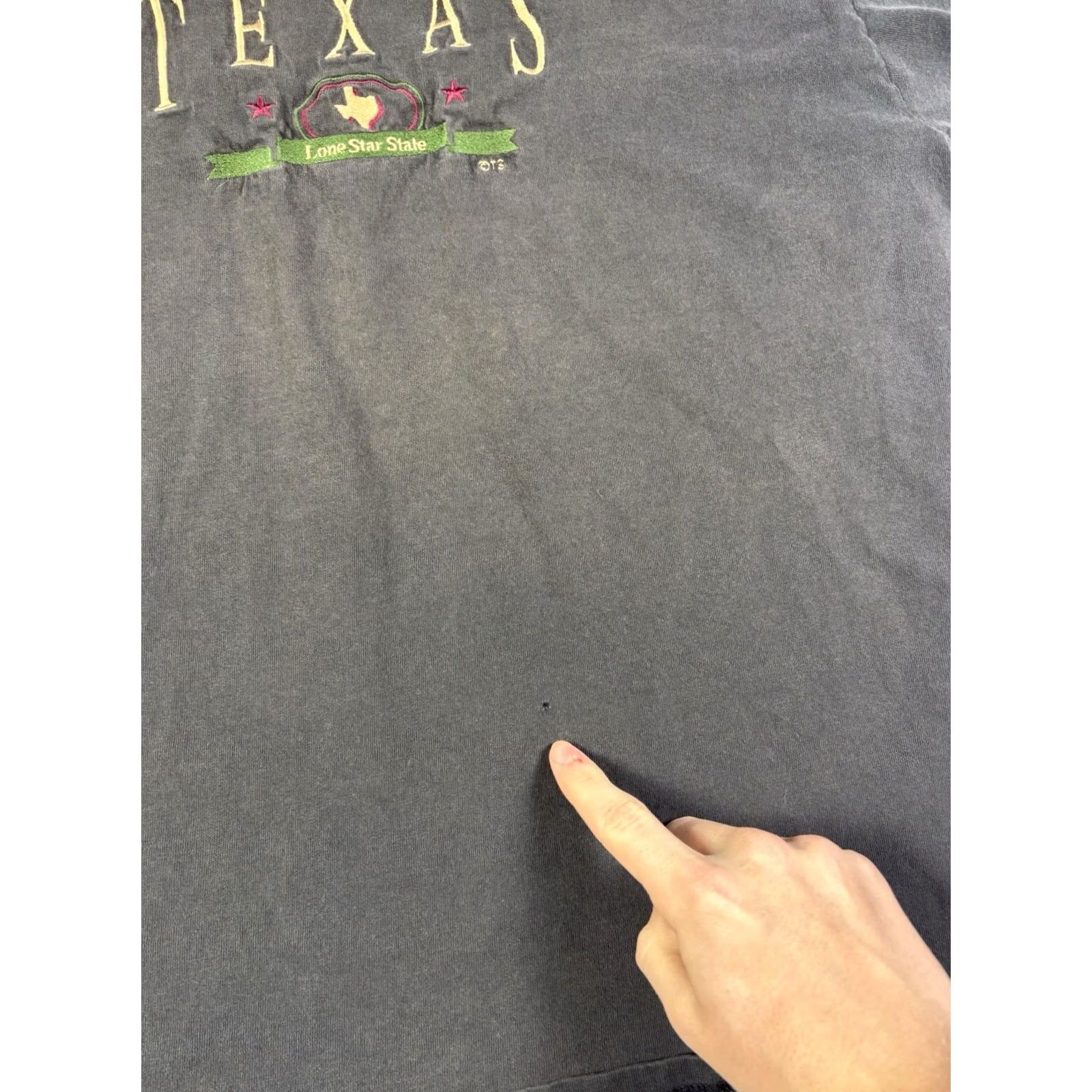 Lee VINTAGE Texas Lone Star State Embroidered T Shirt Black XL Lee Crew Neck Short Sleeve Mens 90s Stars USA Size US XL / EU 56 / 4 - 3 Thumbnail