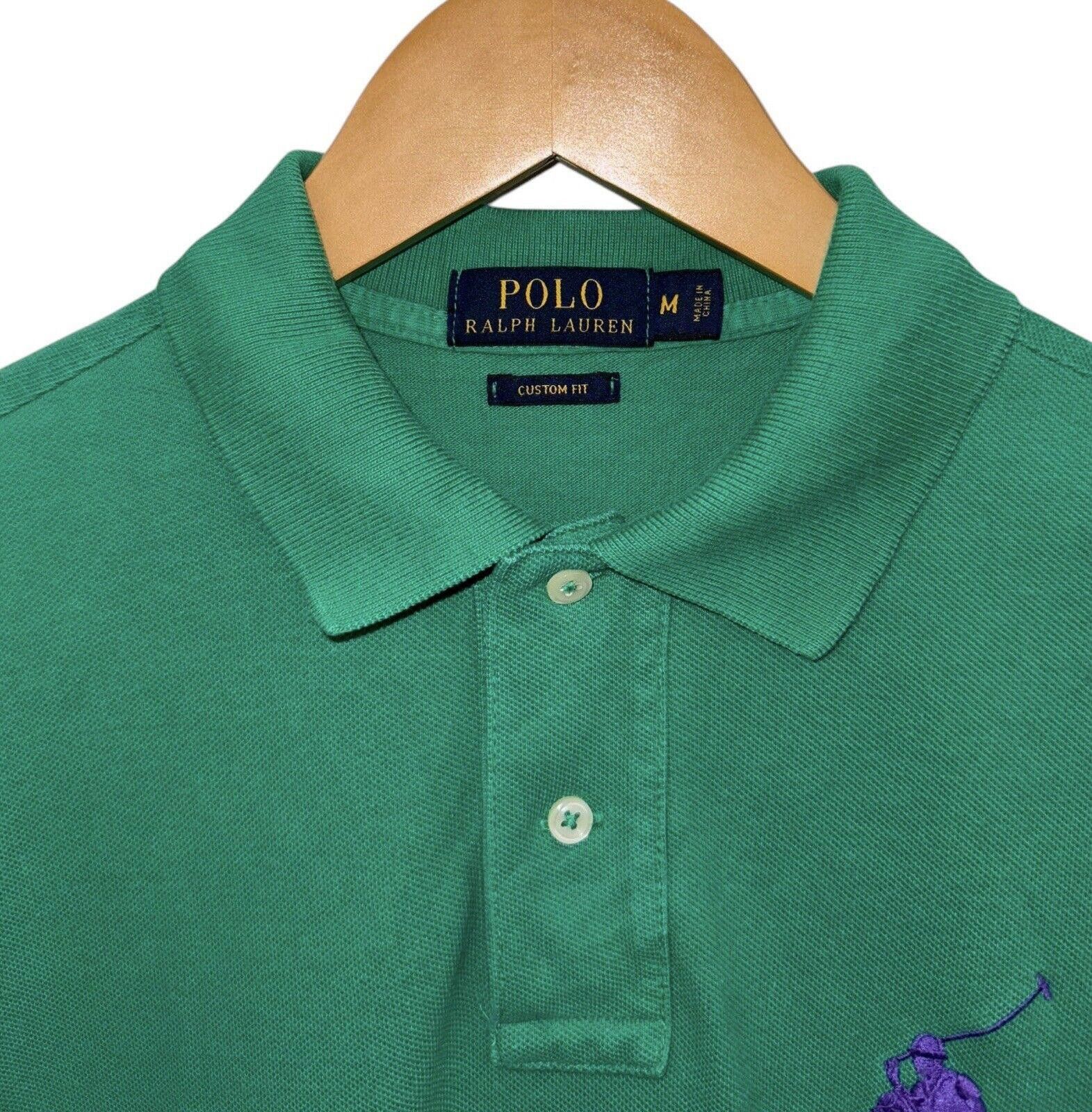 Polo Ralph Lauren Polo Ralph Lauren Green Purple Big Pony #3 Polo Shirt M Size US M / EU 48-50 / 2 - 2 Thumbnail