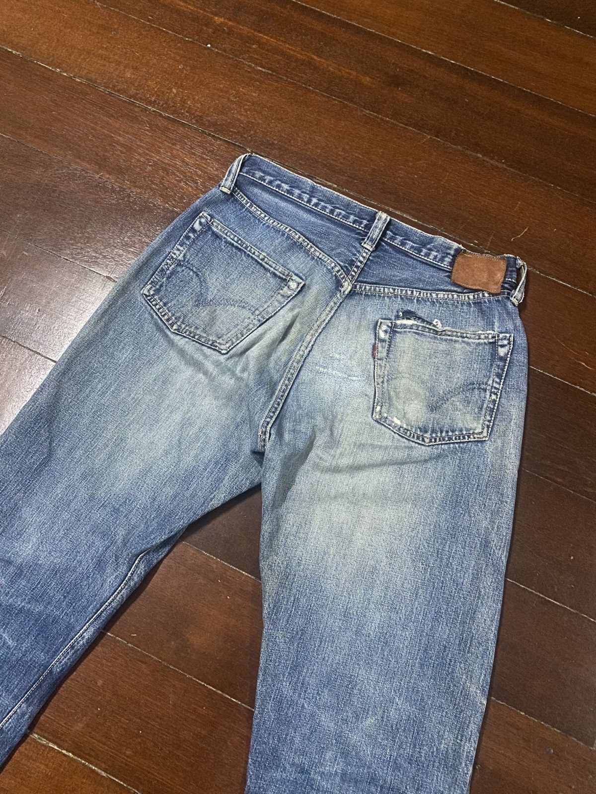 Full Count & Co. vintage full count selvedge distressed mud wash denim pants Size US 30 / EU 46 - 19 Thumbnail