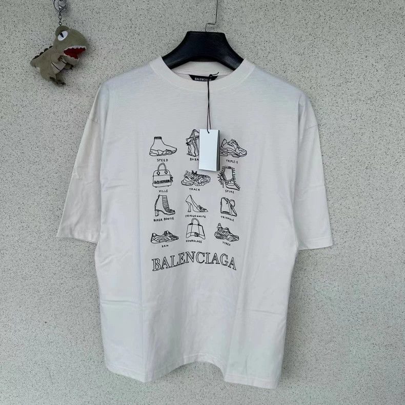 Balenciaga Balenciaga Beige Shoes Print Short Sleeve Tee - dmc Size US XS / EU 42 / 0 - 1 Thumbnail