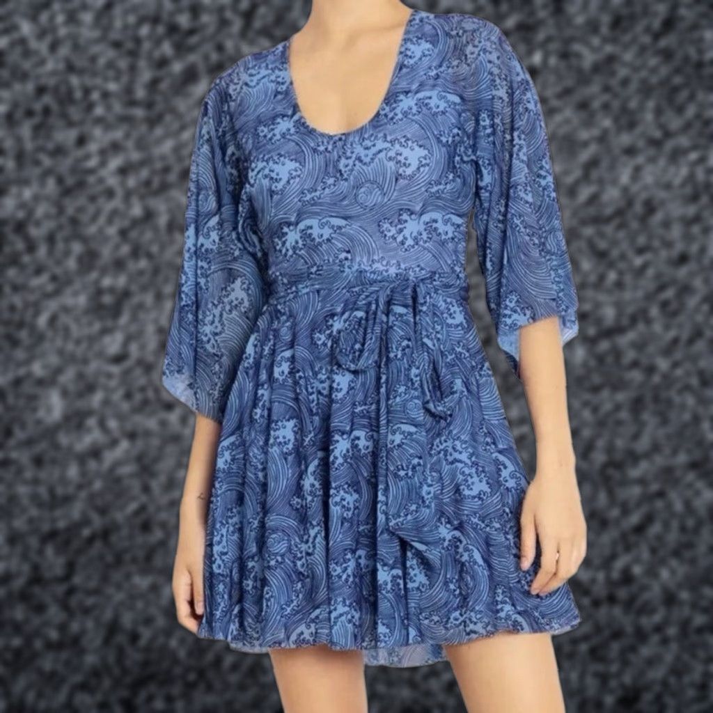 BlackMilk BlackMilk Avatar The Last Airbender Waterbending Kimono Dress Blue XS Size XS / US 0-2 / IT 36-38 - 1 Thumbnail