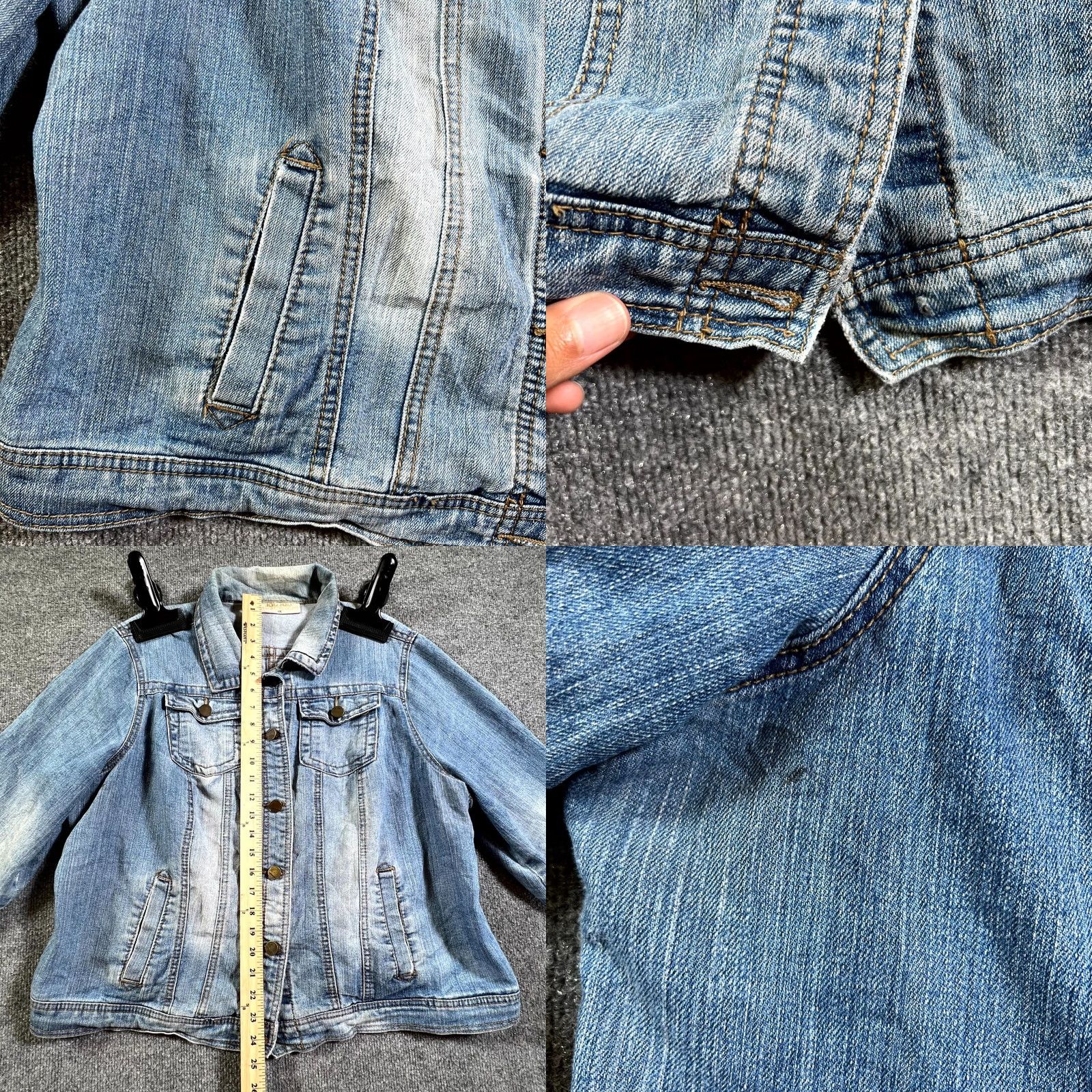 Vintage JouJou Jacket Womens 1X Blue Denim Button Front Trucker VTG Style Casual Leather? Size XL / US 12-14 / IT 48-50 - 8 Thumbnail