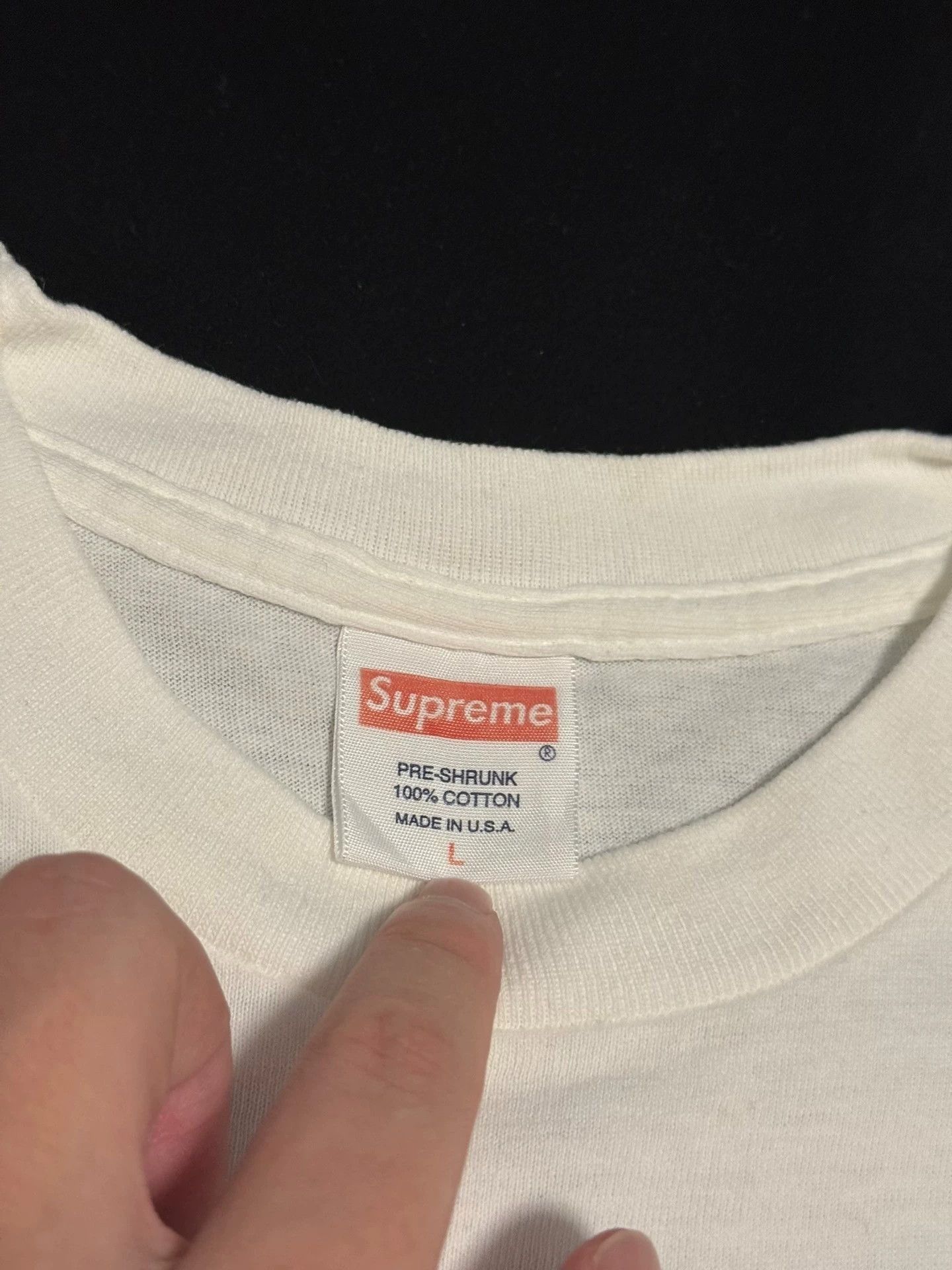 Supreme White Short Sleeve T-Shirt with Eagle Graphic Size US L / EU 52-54 / 3 - 5 Thumbnail