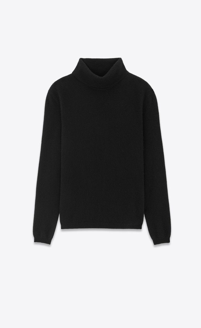 Saint Laurent Paris turtleneck sweater in cashmere in black Size US XXL / EU 58 / 5 - 1 Preview