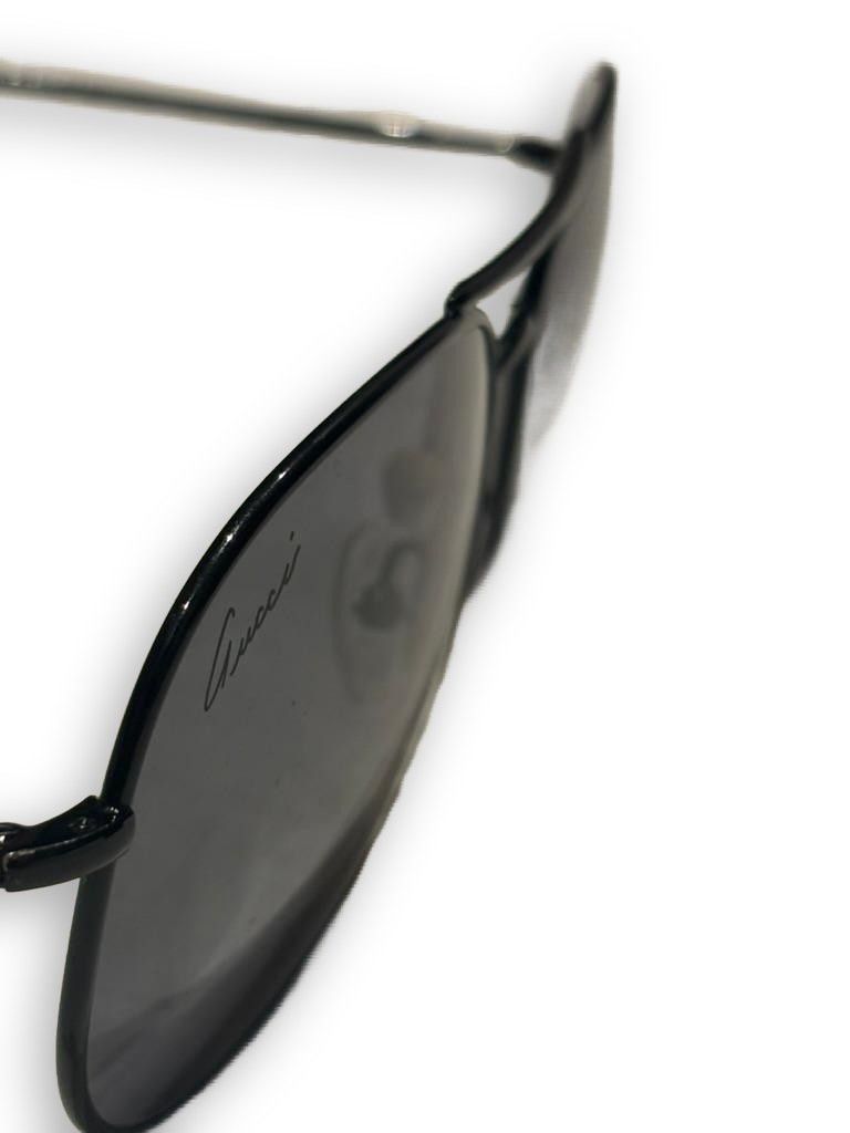 Gucci Gucci - Aviator Black Dark Grey Lenses Preloved Size ONE SIZE - 7 Thumbnail