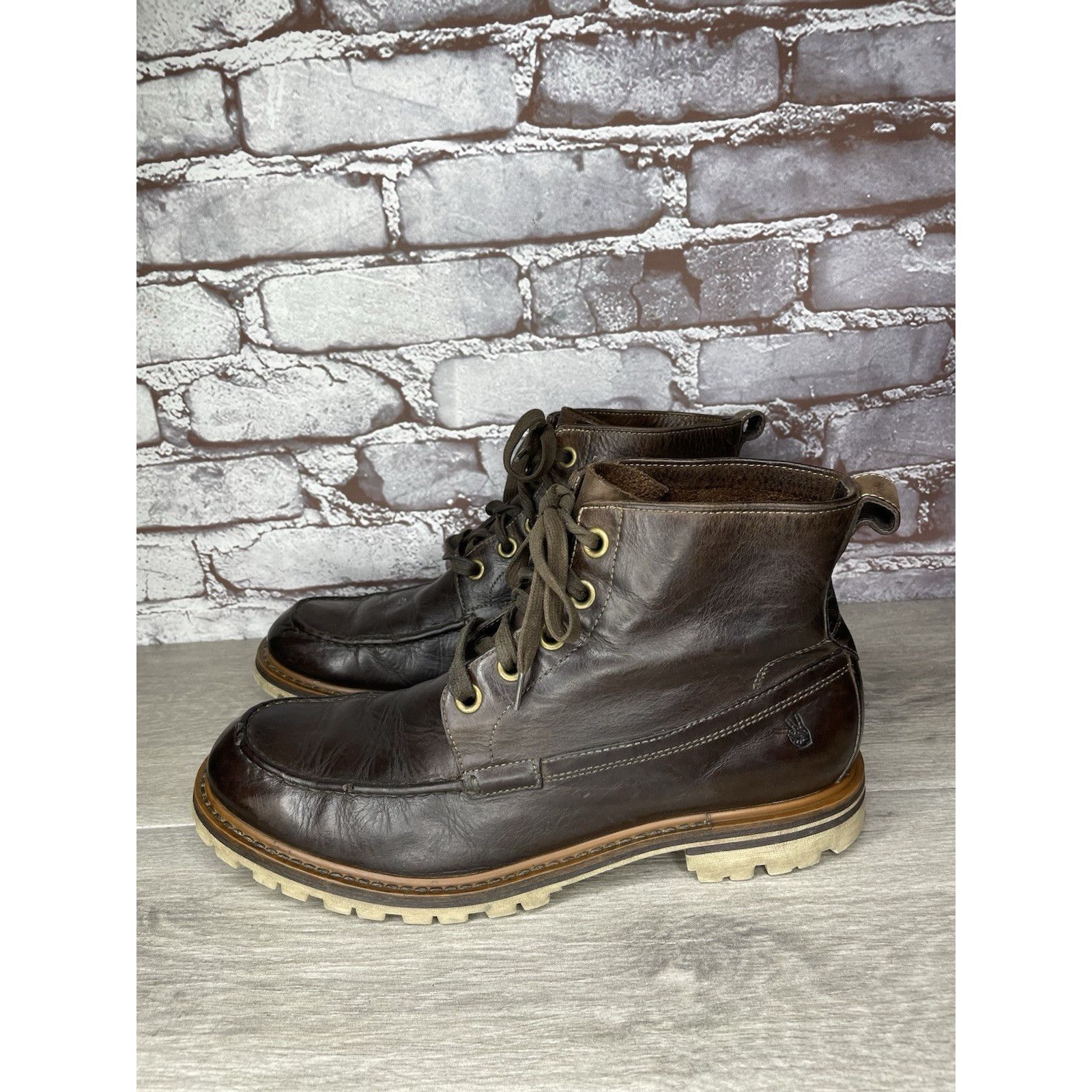 John Varvatos John Varvatos Eric Brown Leather Lace Moc Toe Work Chukka Bo Size US 9 / EU 42 - 20 Thumbnail