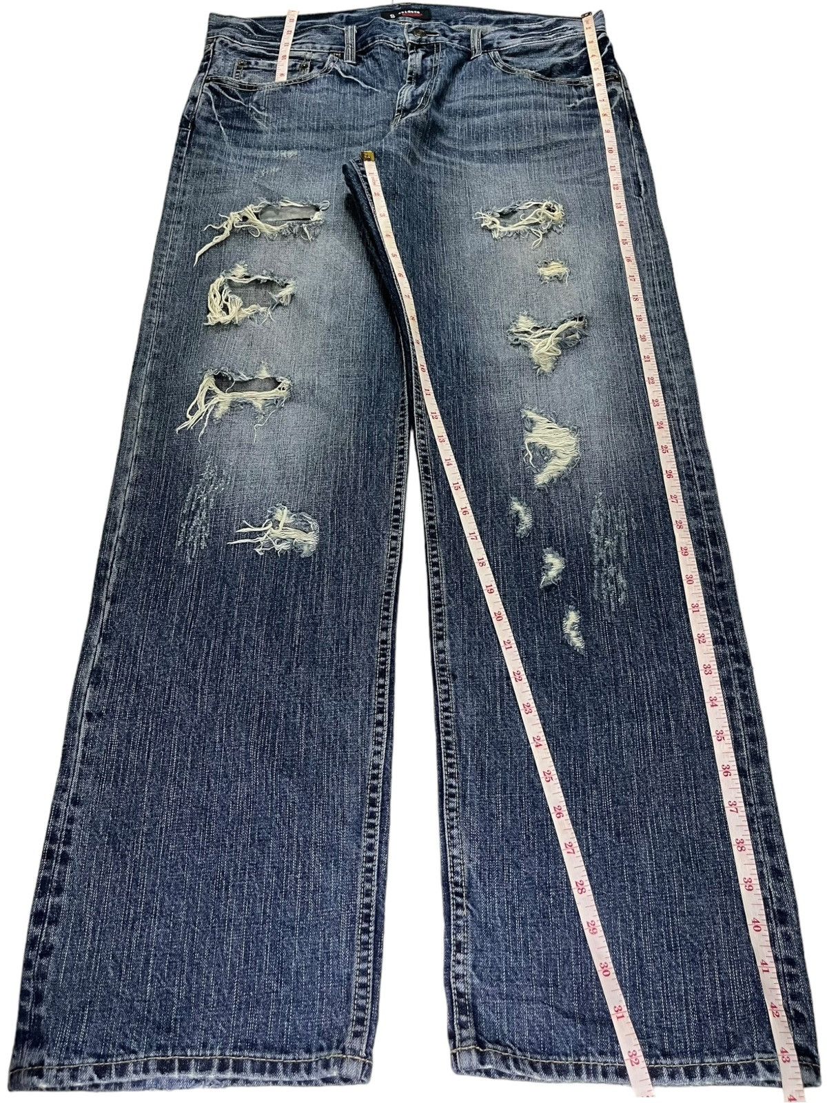 Japanese Brand Vintage Japanese Brand Bleached Style Distressed Baggy Jeans Size US 37 - 12 Thumbnail