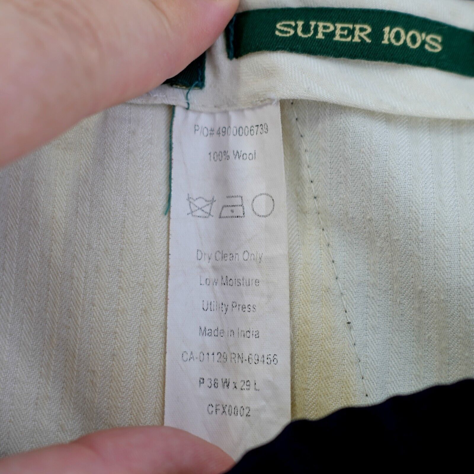 Lauren Ralph Lauren Lauren Ralph Lauren Super 100s Wool Blue 36/29 Dress Pants M Size 36R - 7 Thumbnail
