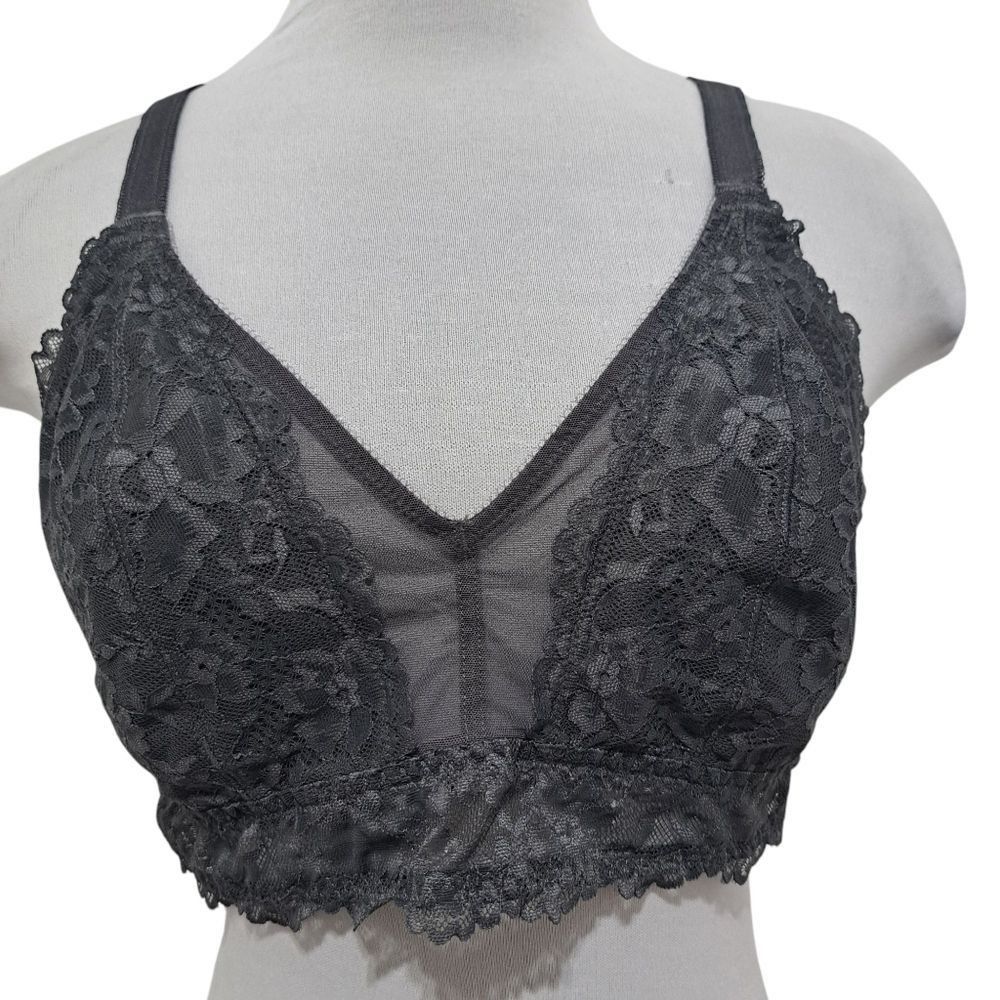 Other Savage X Fenty Floral Lace Bralette Racerback Pink/ Black Bra 1X NWT Size XXL / US 16-18 / IT 52-54 - 5 Thumbnail
