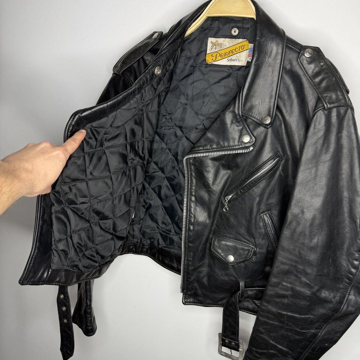 Schott Vintage Perfecto Leather Jacket Ramones Biker Moto