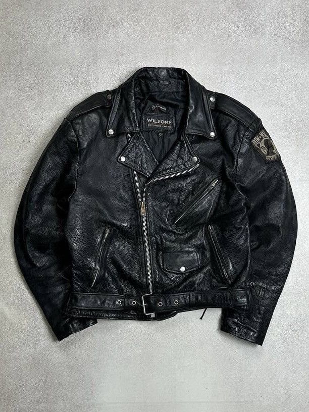 Genuine Leather Vintage Wilsons Leather Genuine Moto Harley Jacket L Size US L / EU 52-54 / 3 - 1 Thumbnail