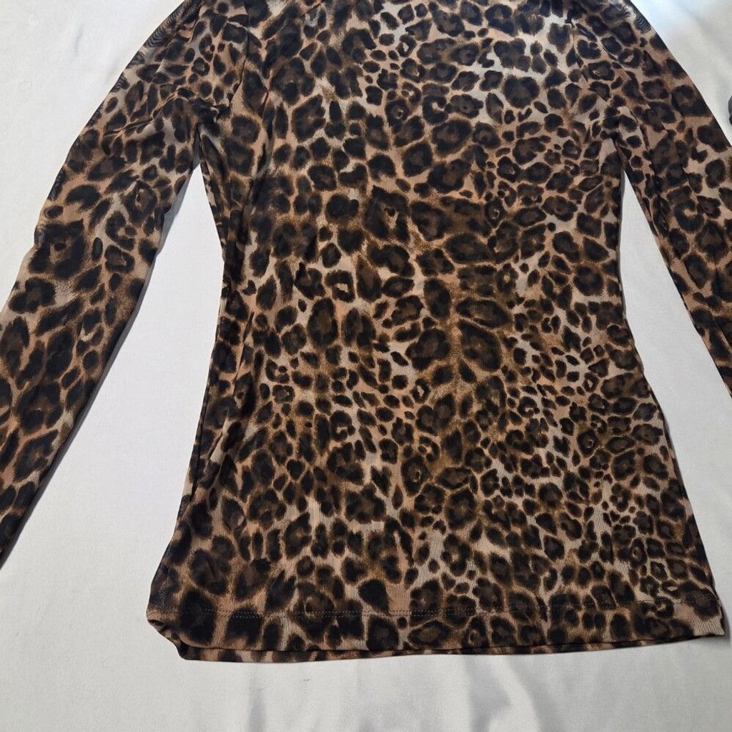 White House Black Market White House BMarket-Leopard Print Long Sleeve blouse–Y2K XXS Size XXS / US 00 / IT 34 - 3 Thumbnail