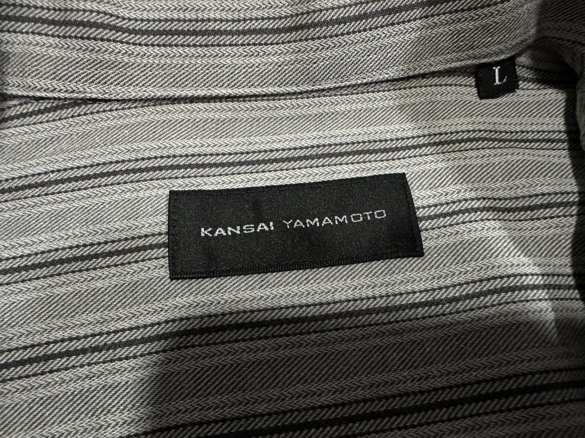 Japanese Brand × Kansai Yamamoto × Yohji Yamamoto 🔥Rare Vintage Kansai Yamamoto Striped Shirt Mandarin Collar Size US L / EU 52-54 / 3 - 6 Thumbnail