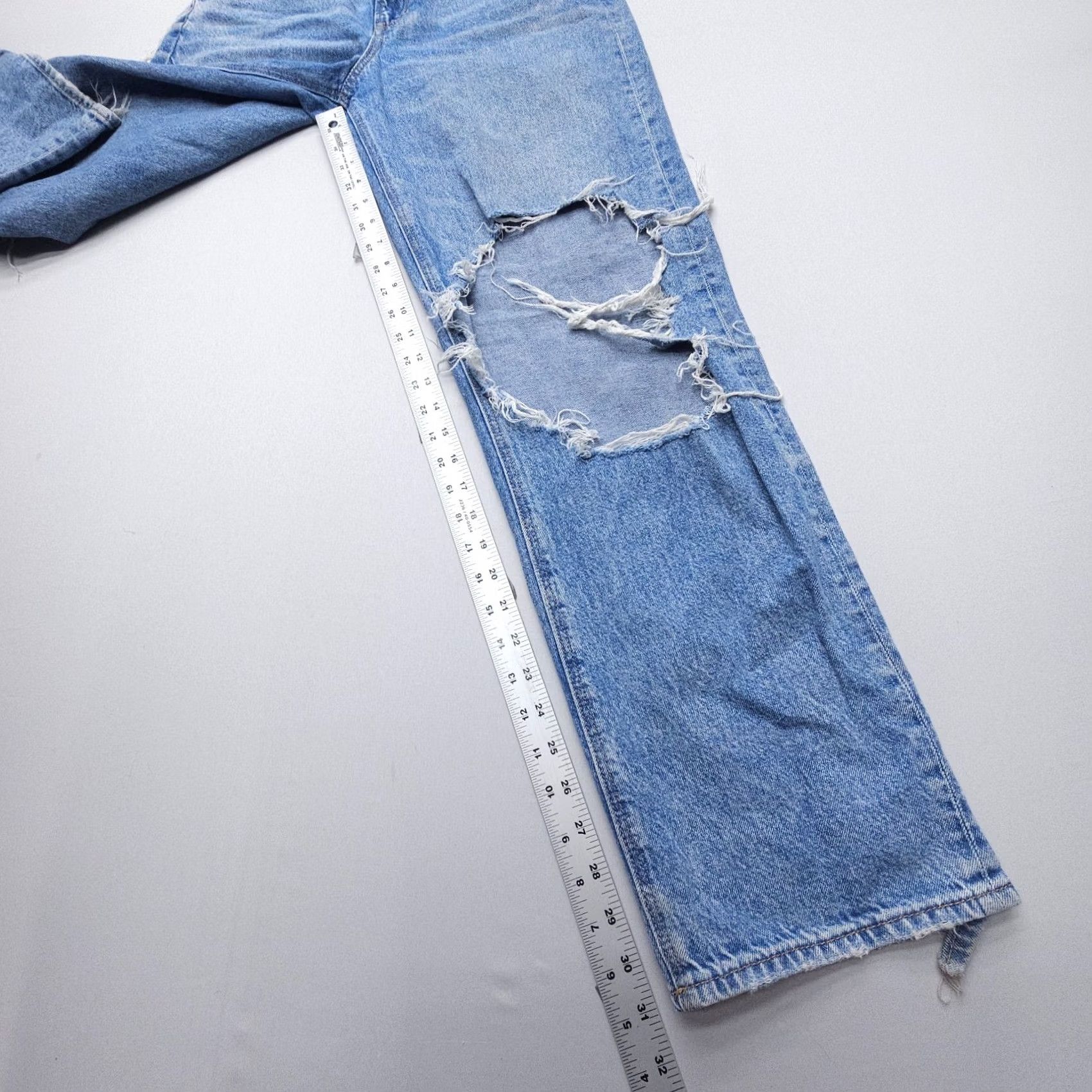 American Eagle Outfitters American Eagle Jeans Blue Size 8 Highest Rise Baggy Straight Denim Women 90s Size 30" / US 8 / IT 44 - 6 Thumbnail