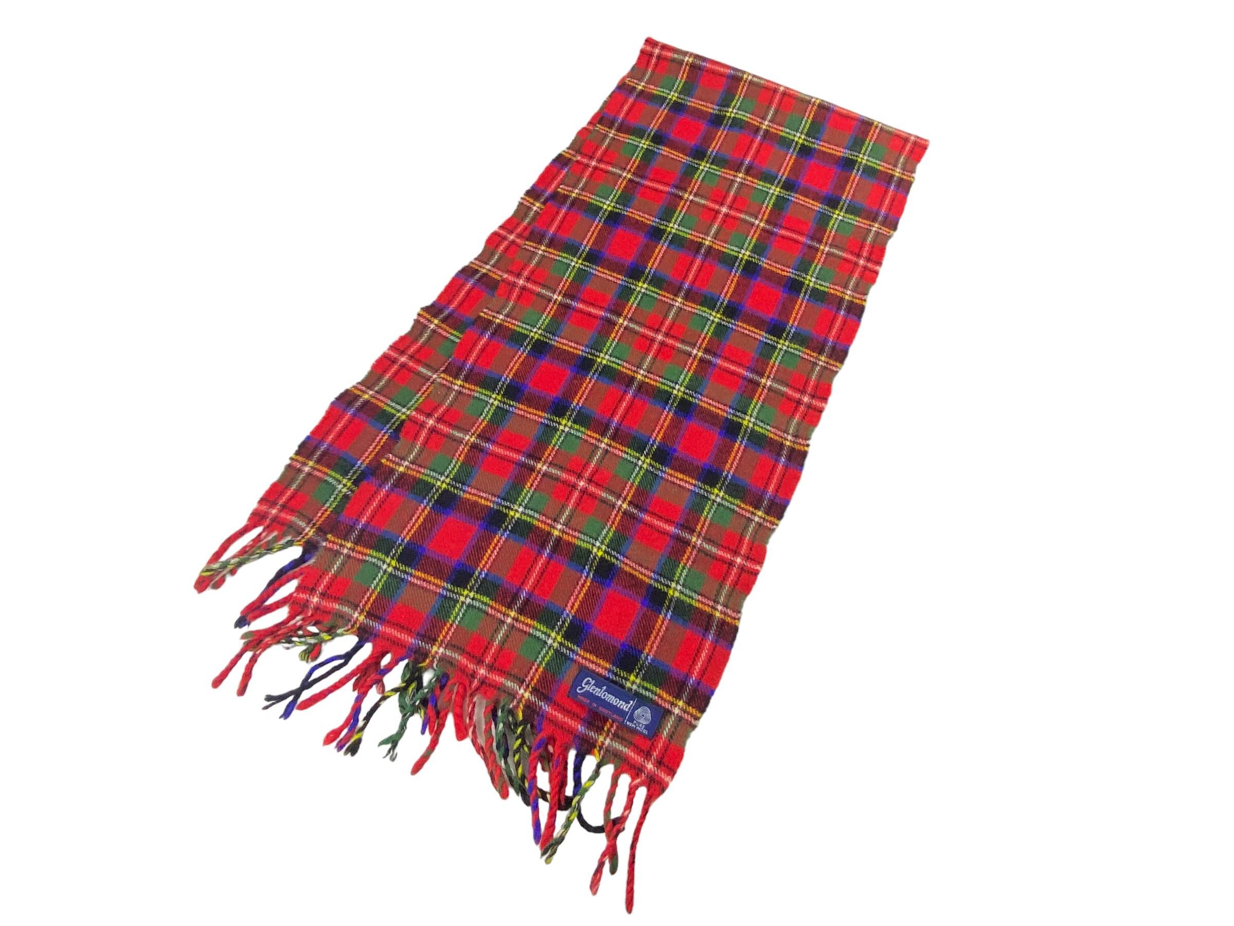 Vintage Vintage Glenlomond Checkered Pure Wool Scarf - Tartan Plaid Size ONE SIZE - 2 Thumbnail