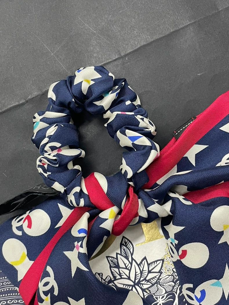 Chanel Chanel Blue and red five-pointed double C print silk ribbo Size ONE SIZE - 3 Thumbnail
