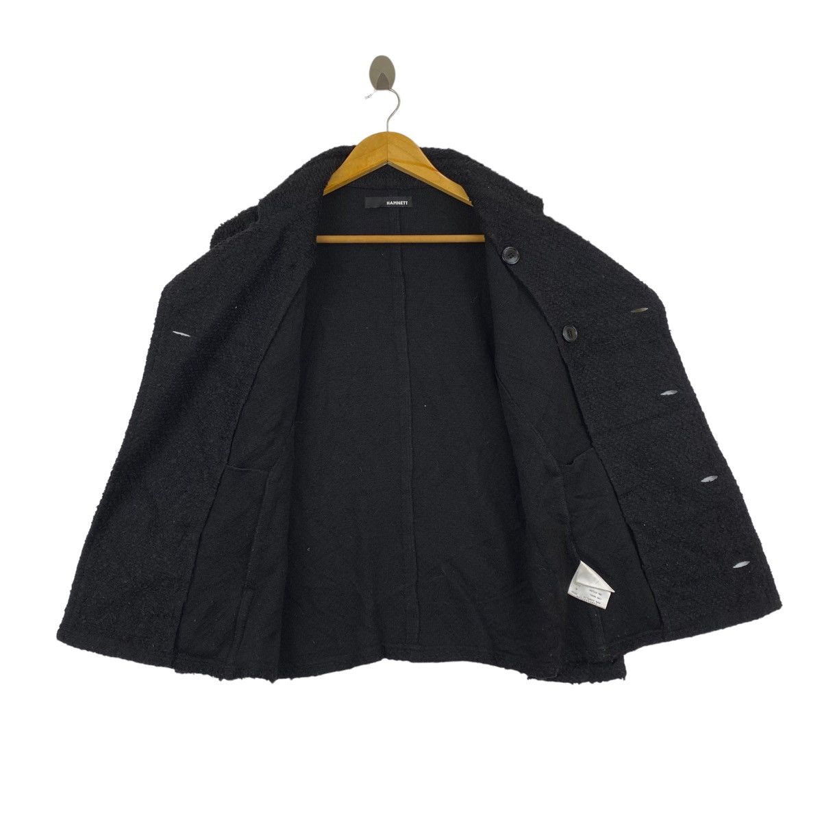 Katharine Hamnett London × Vintage Vintage KATHARINE HAMNETT Wool Black Coat Size XS / US 0-2 / IT 36-38 - 4 Thumbnail