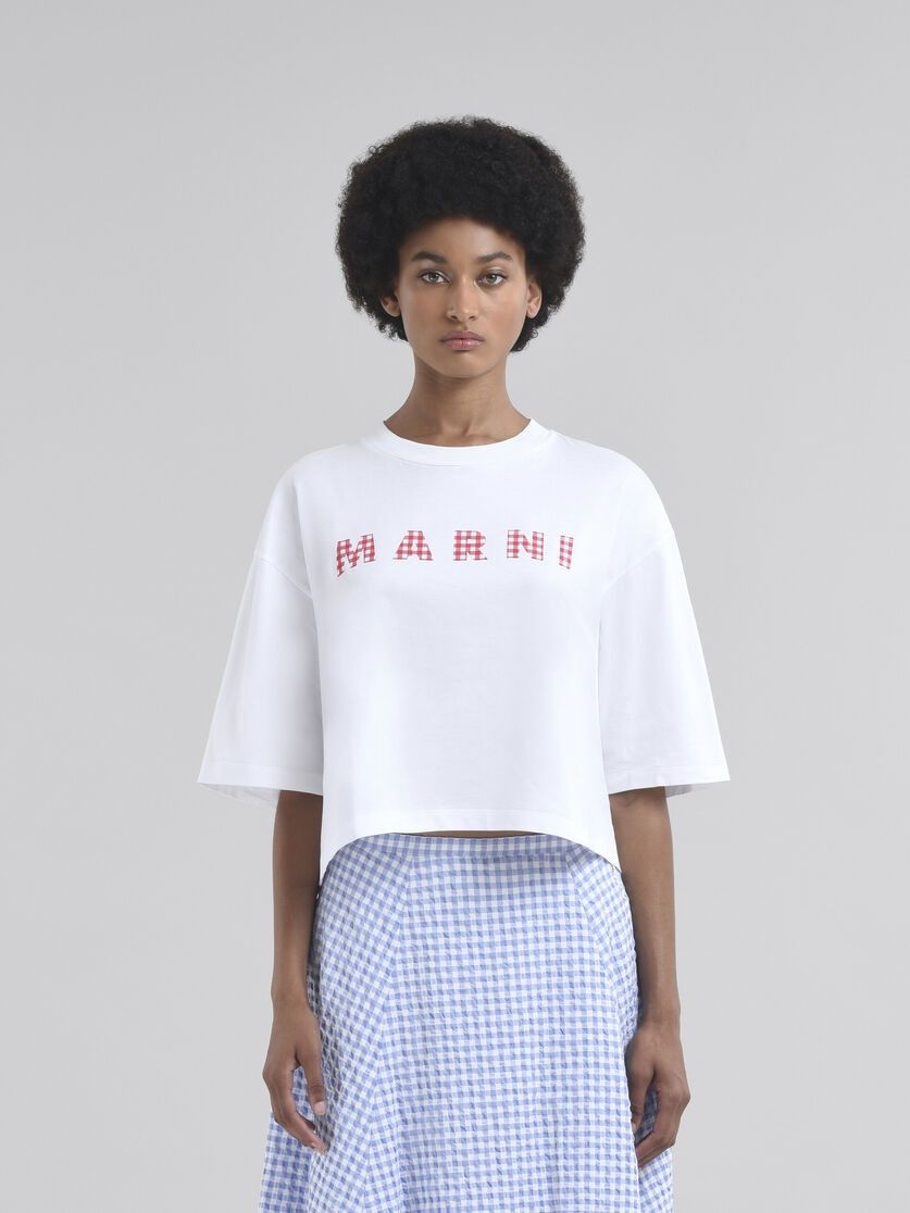 Marni o1w1db10426 Jersey Cotton T Shirt in White Size XL / US 12-14 / IT 48-50 - 2 Thumbnail