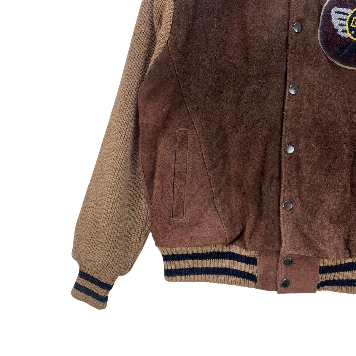 Genuine Leather 🔥Vintage Suede Leather Varsity Jacket Size US M / EU 48-50 / 2 - 5 Thumbnail
