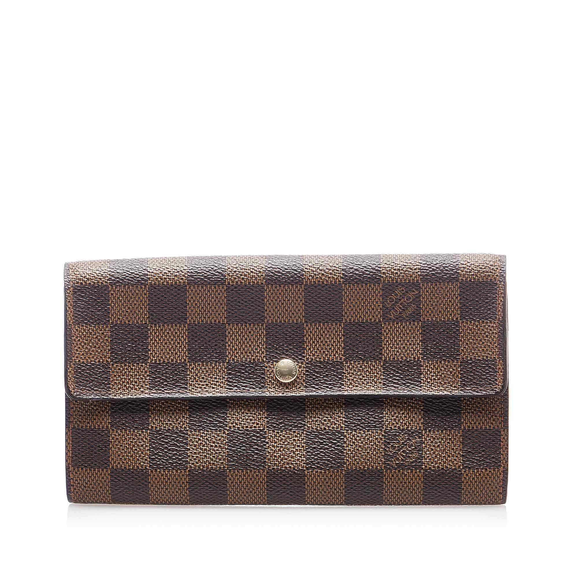 Louis Vuitton Brown Canvas Damier Ebene Sarah Wallet (Pre-Owned) Size ONE SIZE - 1 Thumbnail