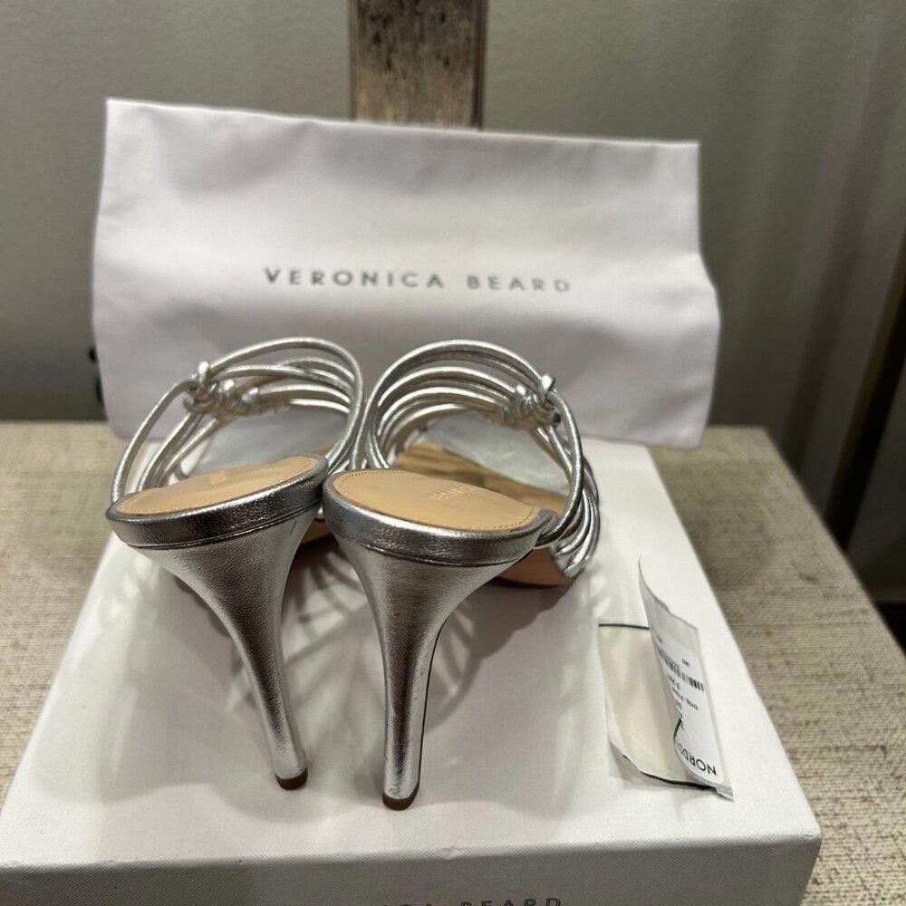 Designer Veronica Beard AVITA Strappy Mule in Silver Size US 9 / IT 39 - 6 Thumbnail