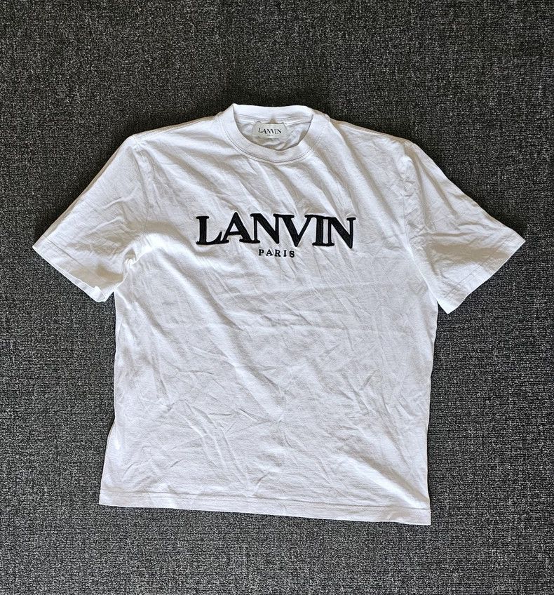 Lanvin Lanvin White Embroidered Short Sleeve T-shirt-yf Size US S / EU 44-46 / 1 - 1 Thumbnail