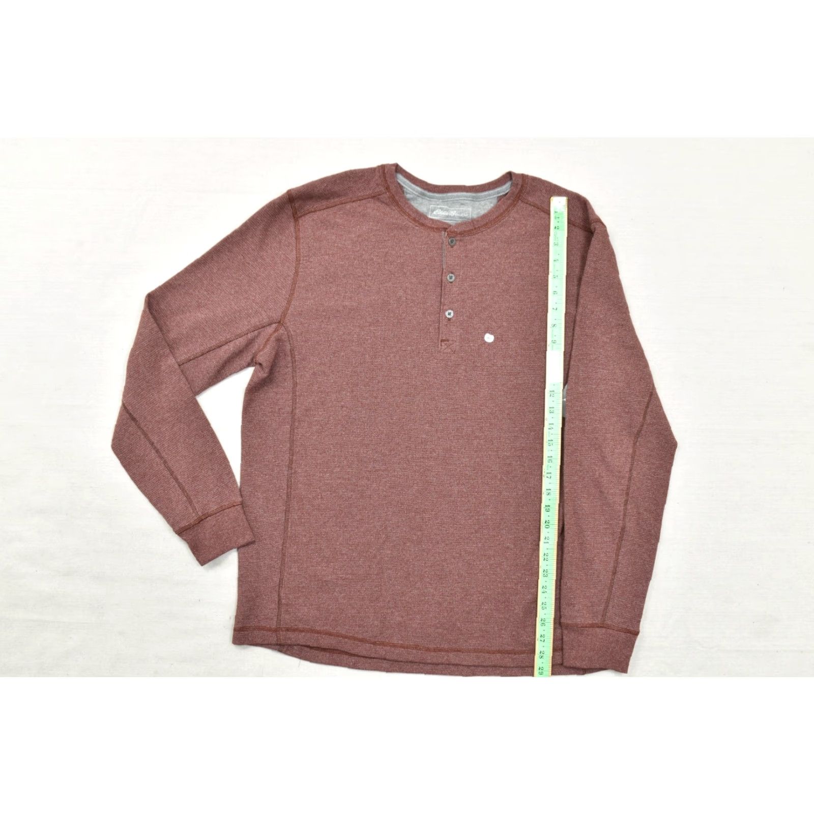 Eddie Bauer Eddie Bauer Henley Shirt XL Men Red Waffle Knit Long Sleeve Shirt Maroon New Size US XL / EU 56 / 4 - 3 Thumbnail