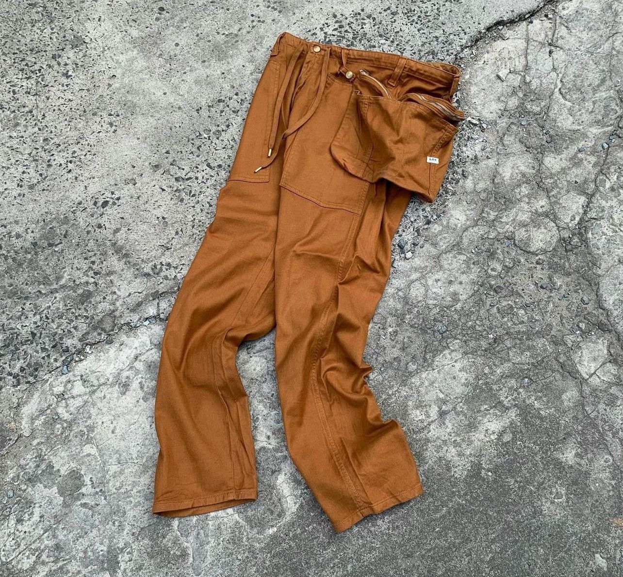 image of Vintage Lee Pants Made In Japan in Orange Yellow, Men's (Size 34)