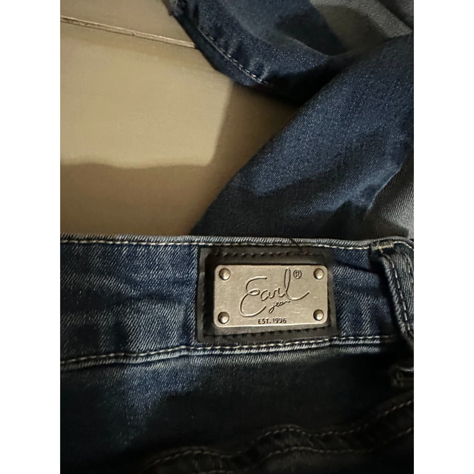 Vintage Earl Jeans Skinny Jeans Two Tone Detail Blue Denim Size 12P Petites Women Size 34" / US 12 / IT 48 - 4 Thumbnail