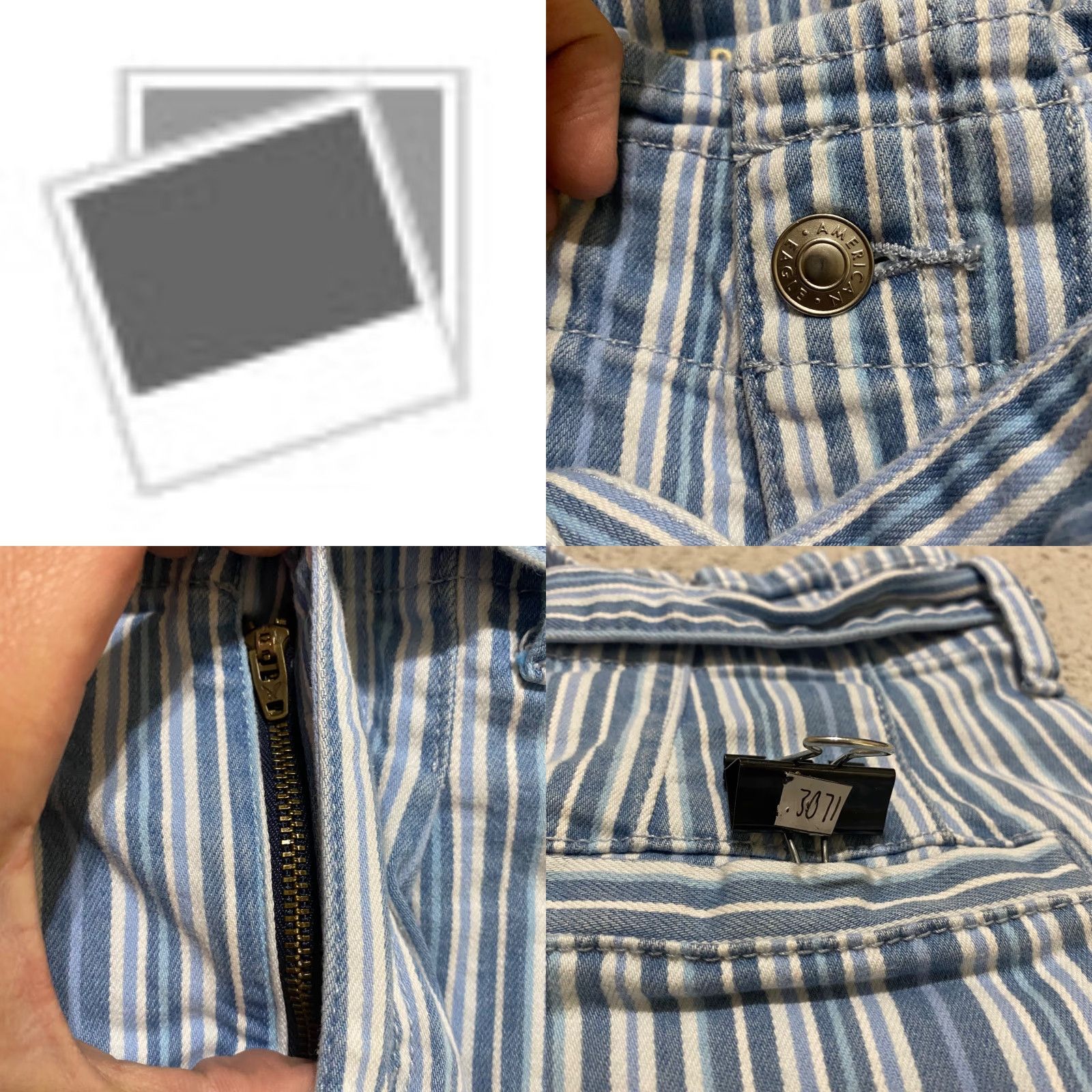 American Eagle Outfitters American Eagle Outfitters Womens Jeans Mom Shorts Blue Striped Denim High Rise 0 3in Inseam 5-Pocket Logo Denim 90s Modern Casual Womens Size 25" / US 0 / IT 36 - 8 Thumbnail