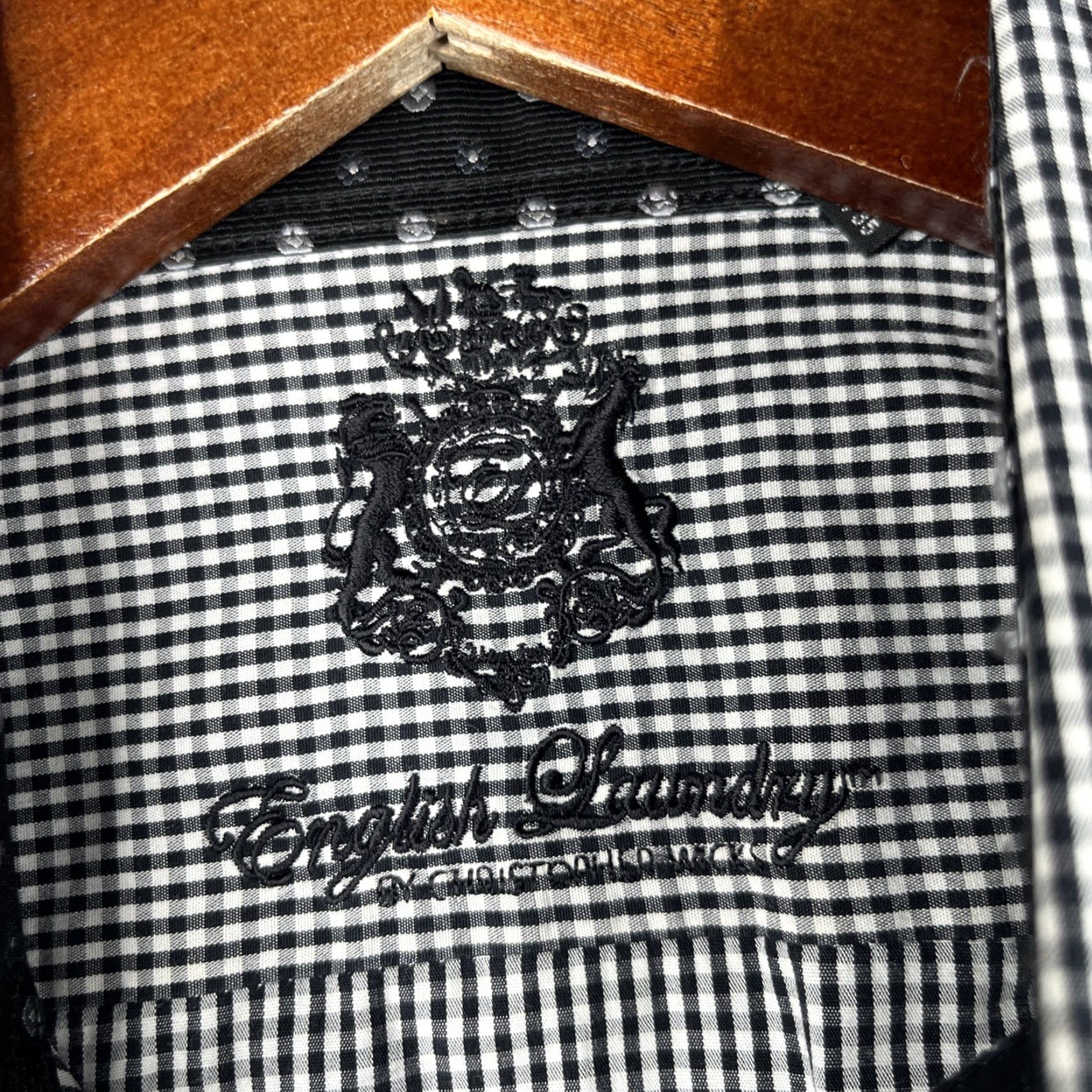 English Laundry English Laundry Shirt Mens 16.5 Black Gingham Check Flip Cuff Casual Size US XL / EU 56 / 4 - 5 Thumbnail