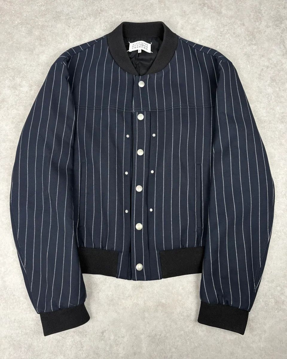 Maison Margiela SS2016 Maison Margiela Navy Striped Pinstripe Wool Bomber Jacket Size US S / EU 44-46 / 1 - 1 Thumbnail