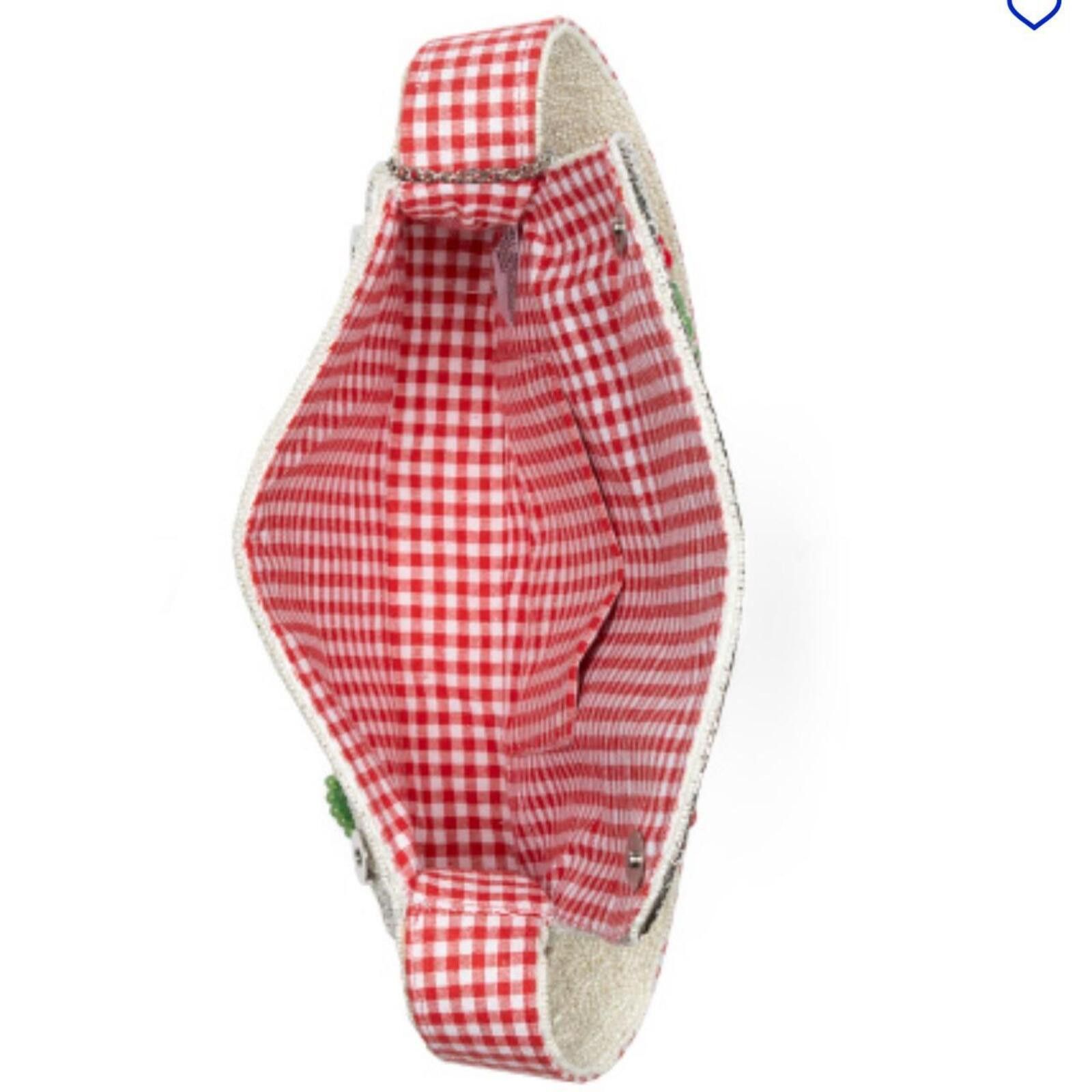 Marsell TikTok Viral Tomato Beaded Bag with Red Gingham Lining Size ONE SIZE - 4 Thumbnail