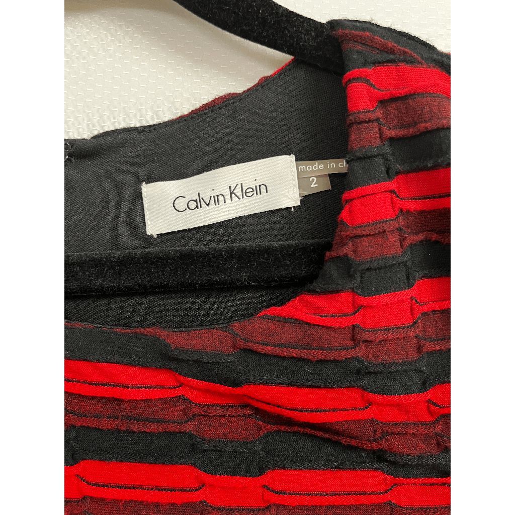 Calvin Klein Calvin Klein Womens Sleeveless Knee Length Sheath Striped Re Size S / US 4 / IT 40 - 7 Thumbnail