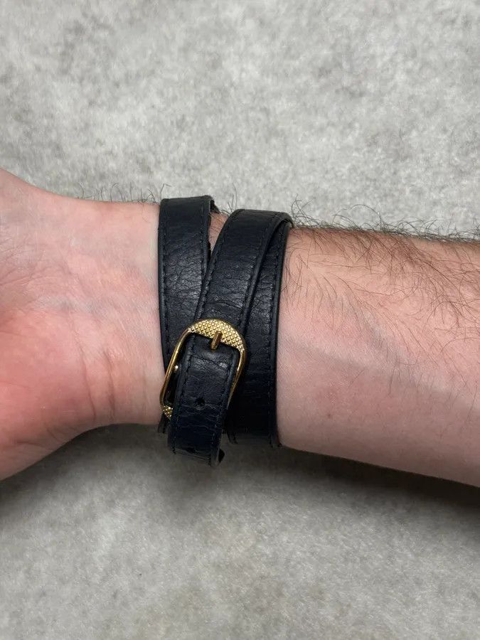 Balenciaga Balenciaga Black & Gold Studded City Leather Bracelet Size ONE SIZE - 4 Thumbnail