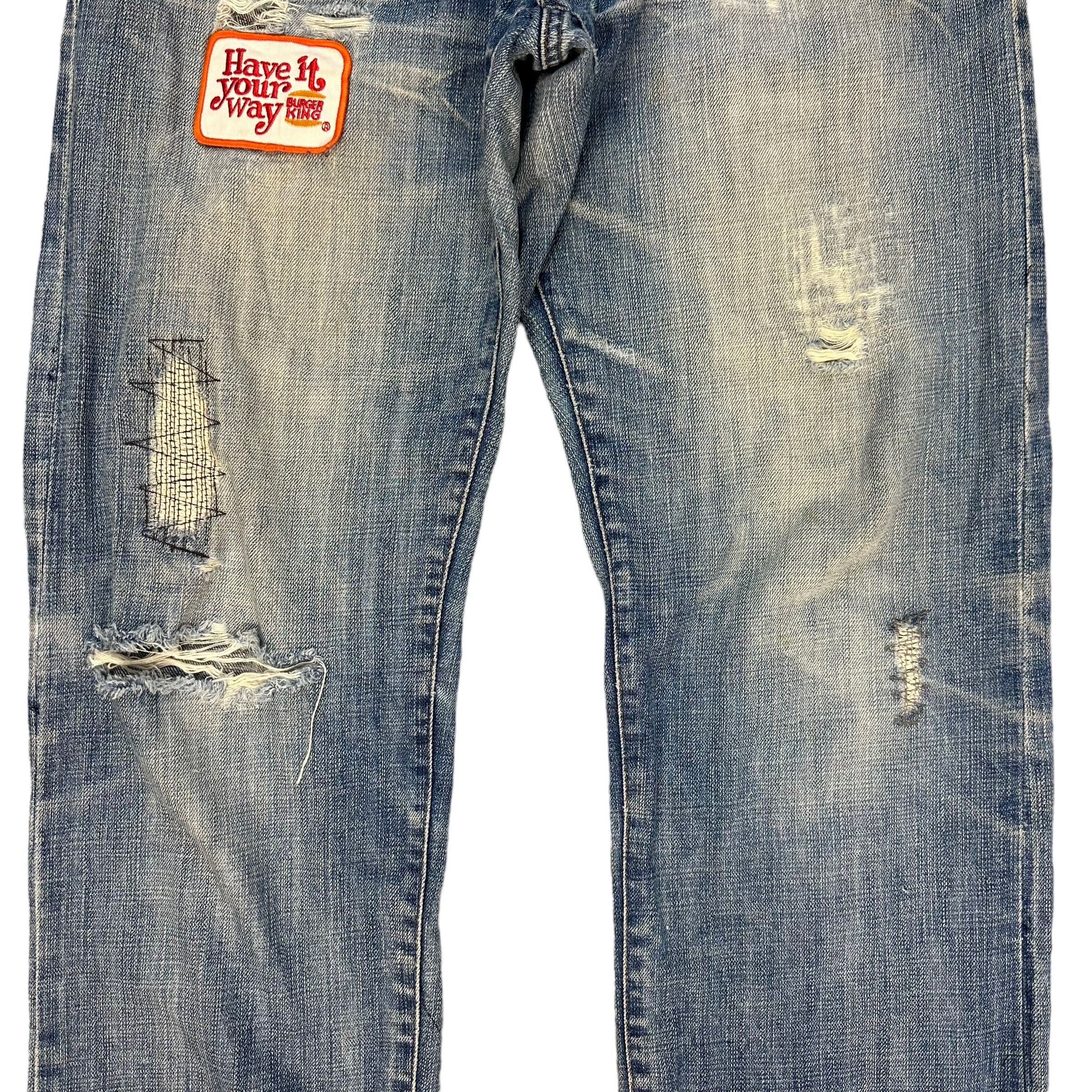 Global Work GLOBAL WORK TRASHED SELVEDGE DENIM PANT #8848-031 Size US 29 - 5 Thumbnail