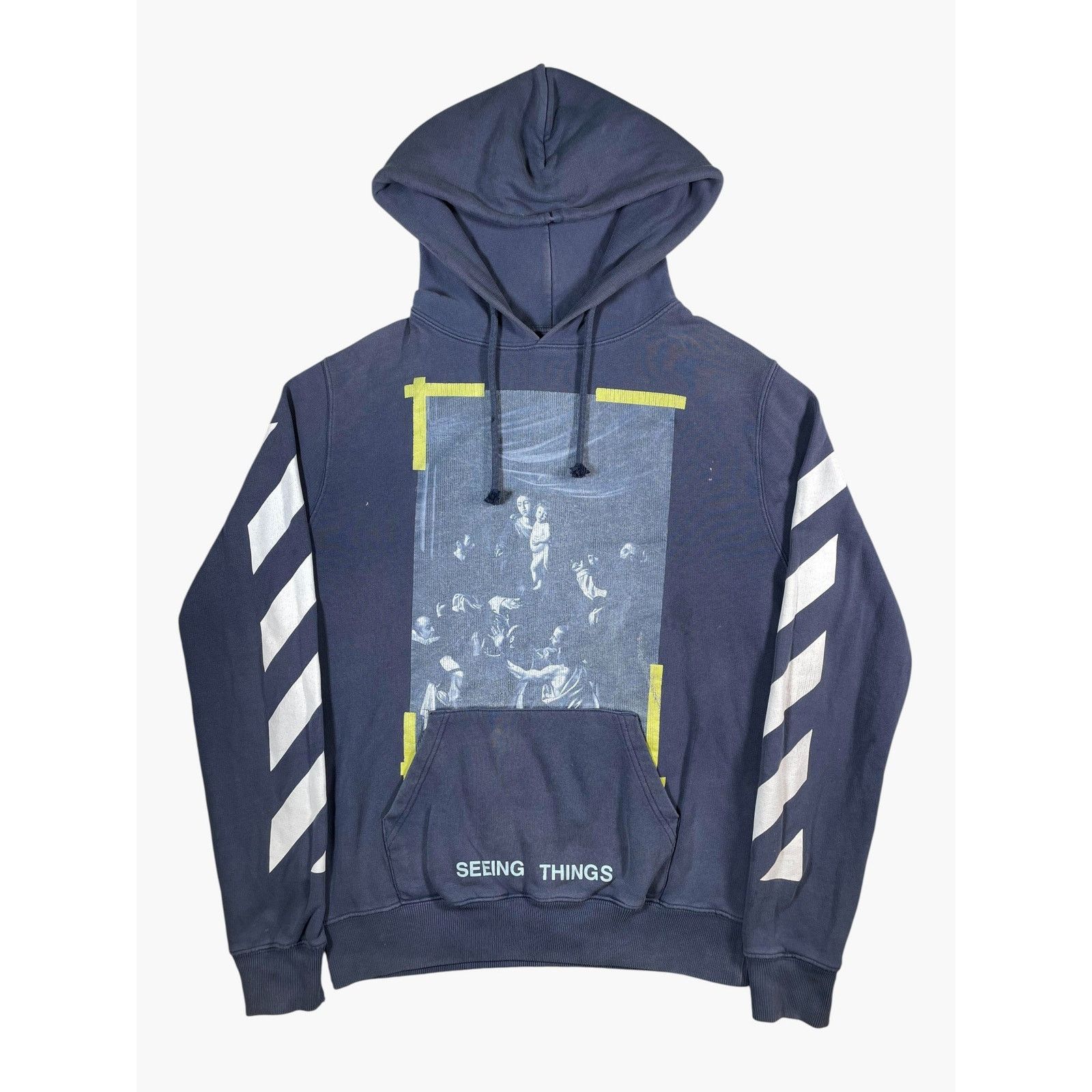 Off-White Off-White Caravaggio Blue Hoodie Size US XXS / EU 40 - 1 Thumbnail