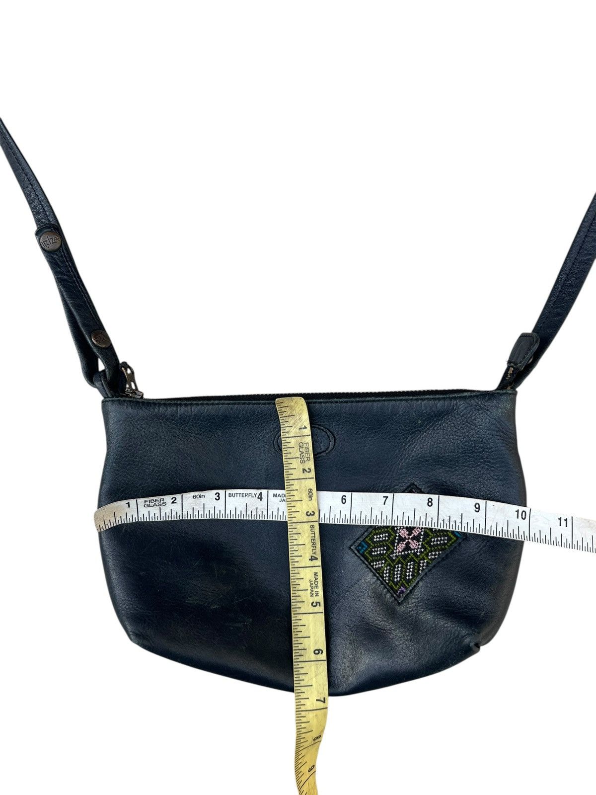 Leather Vintage Ibiza Japan Patina Scratches Black Leather Bag Size ONE SIZE - 25 Thumbnail