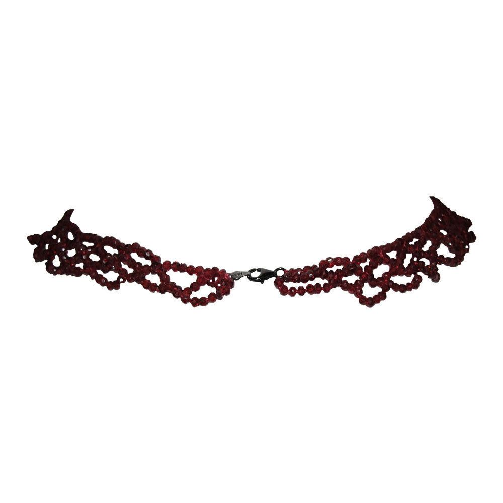 Handmade Alberto Juan Faceted Red Garnet Rondell Collar Necklace Size ONE SIZE - 5 Thumbnail