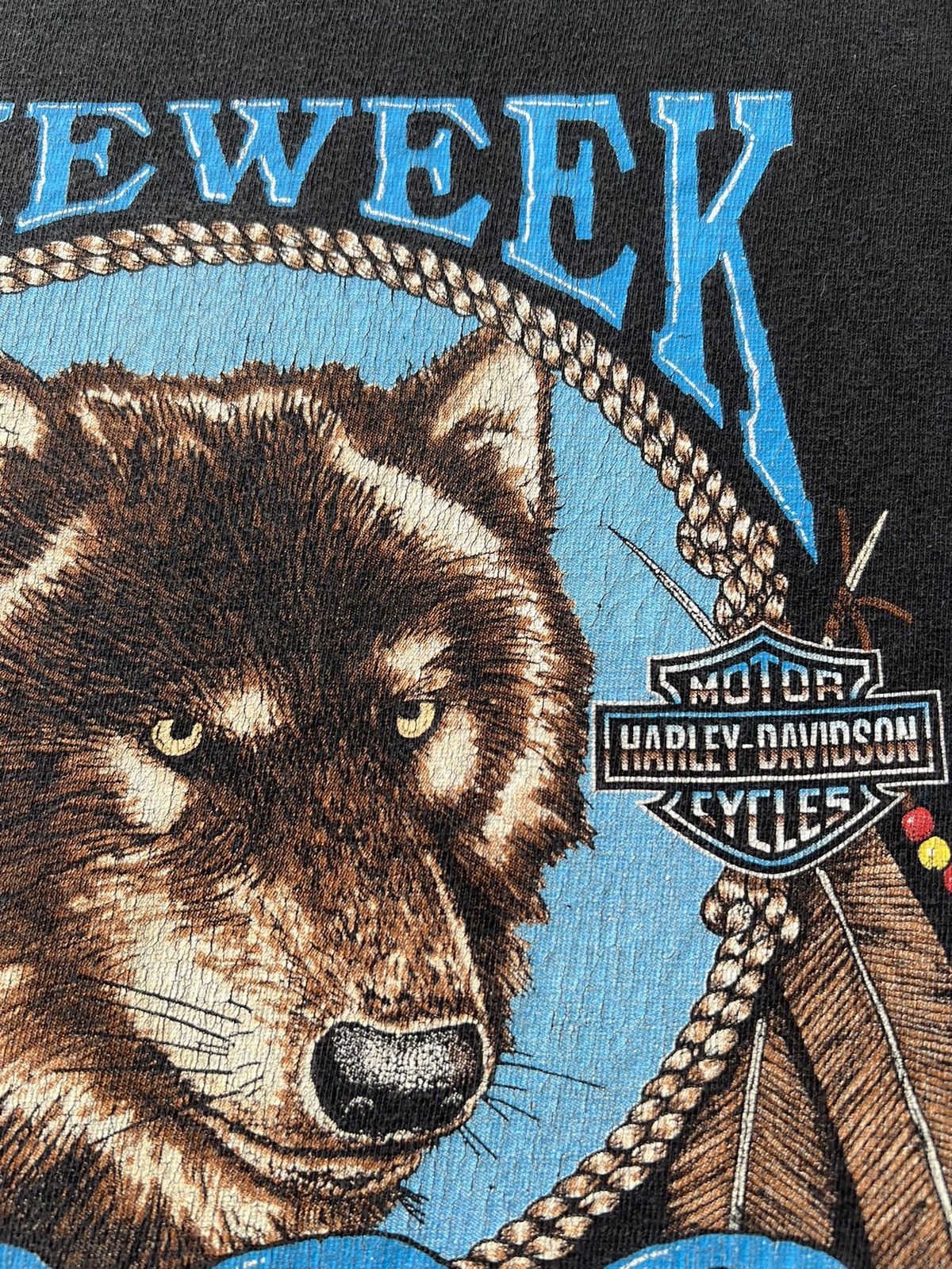 Harley Davidson Vintage 2000 Harley Davidson Bike Week Daytona Wolf T-shirt Size US M / EU 48-50 / 2 - 7 Thumbnail