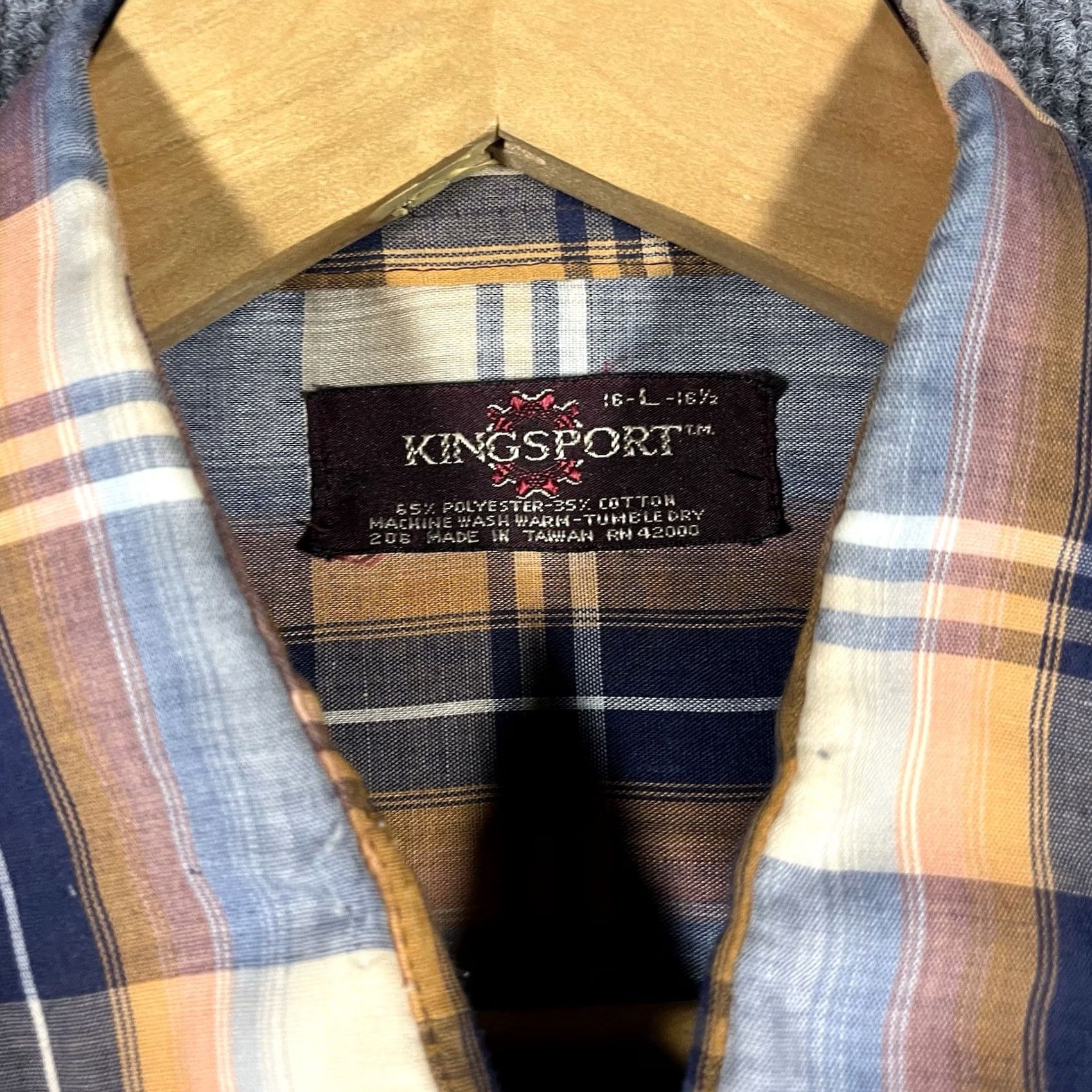Vintage VINTAGE KingSport Plaid Flannel Shirt Mens Large Size US L / EU 52-54 / 3 - 3 Thumbnail