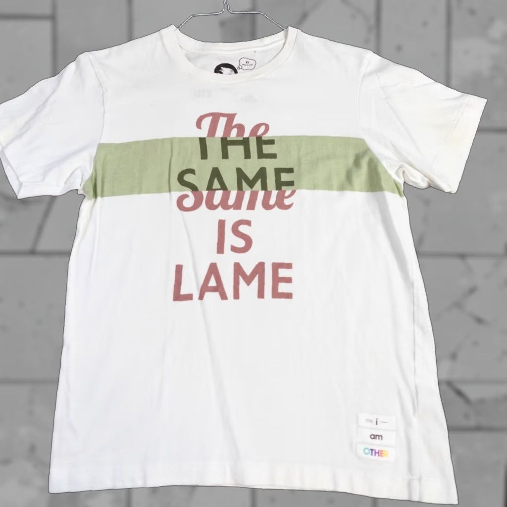 Uniqlo Uniqlo X Pharrell T-shirt XS White Men XS T-Shirt I Am Other The Same is Lame Yellowing Sleeve Size US XS / EU 42 / 0 - 1 Thumbnail