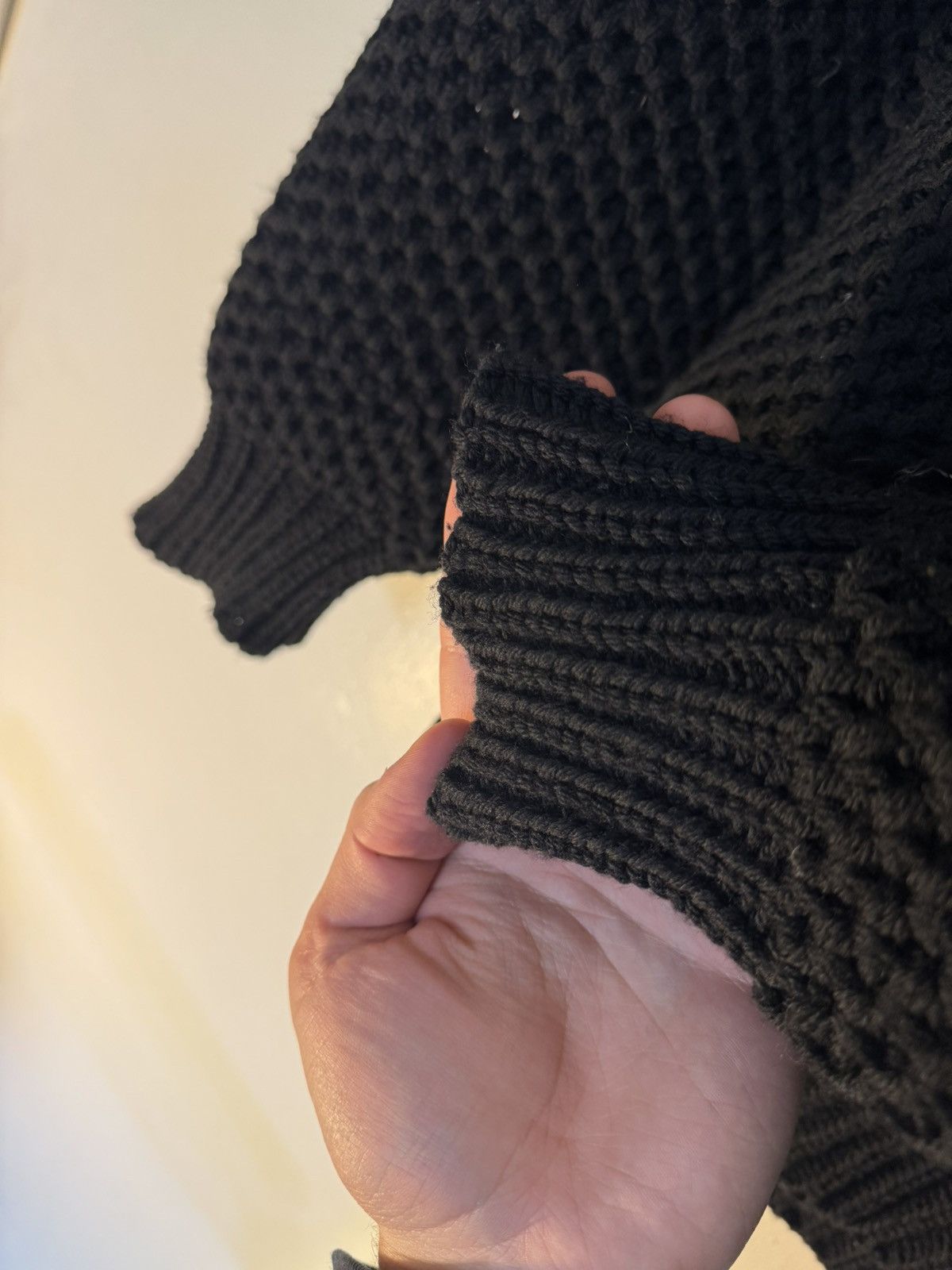 Ann Demeulemeester HUGO Wool Jumper black M/L Waffle-Knit Roll Neck RRP 850$ Size US M / EU 48-50 / 2 - 7 Thumbnail